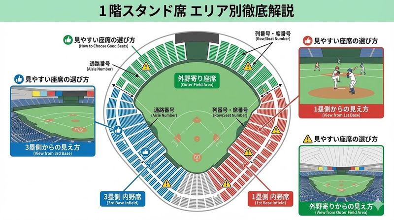 3.1階スタンド席を細かくエリア別に解説