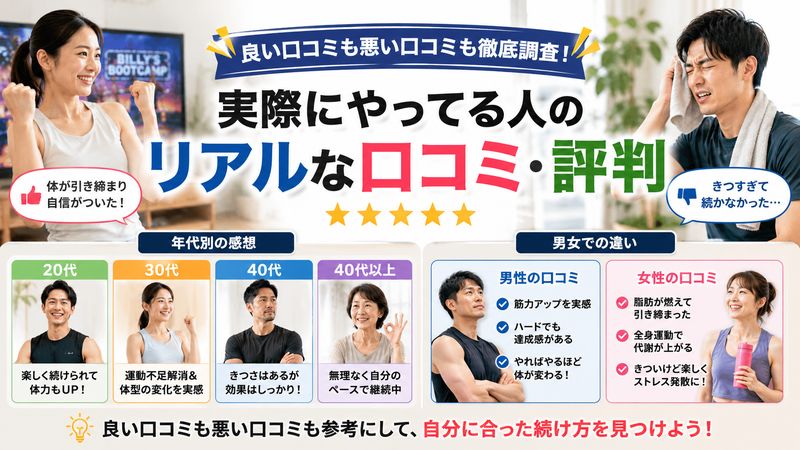 3.ビリーズブートキャンプを本当にやってる人のリアルな口コミ・評判