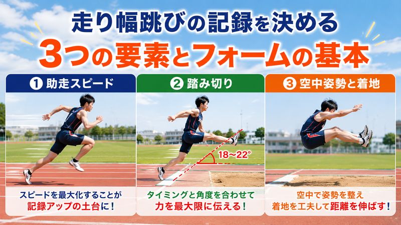 2.走り幅跳びの記録を決める3つの要素とフォームの基本
