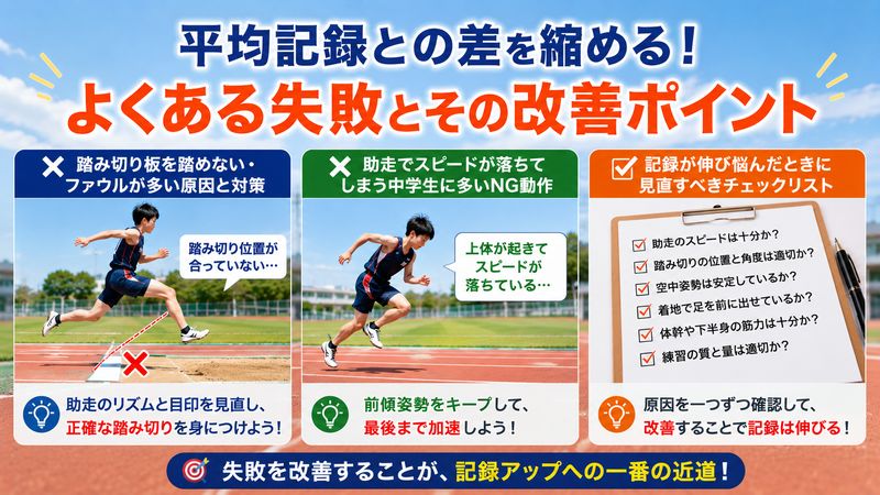 4.平均記録との差を縮める！よくある失敗とその改善ポイント