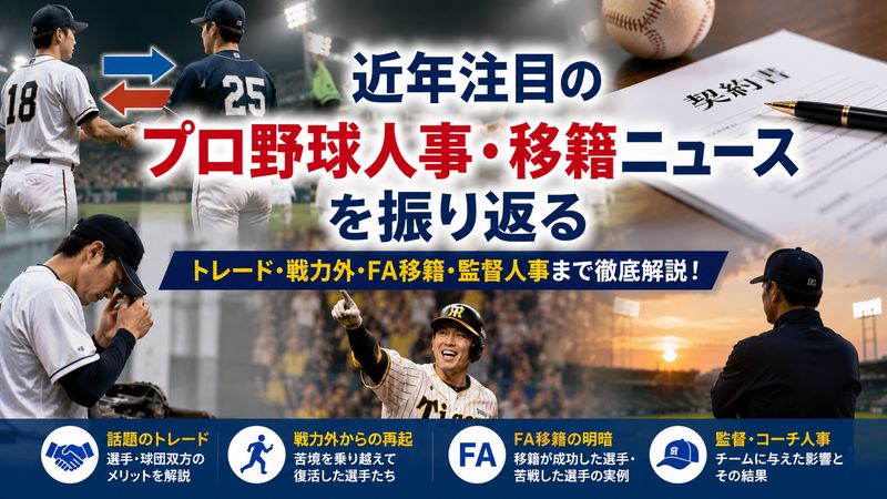 3. 近年注目のプロ野球人事・移籍ニュースを振り返る