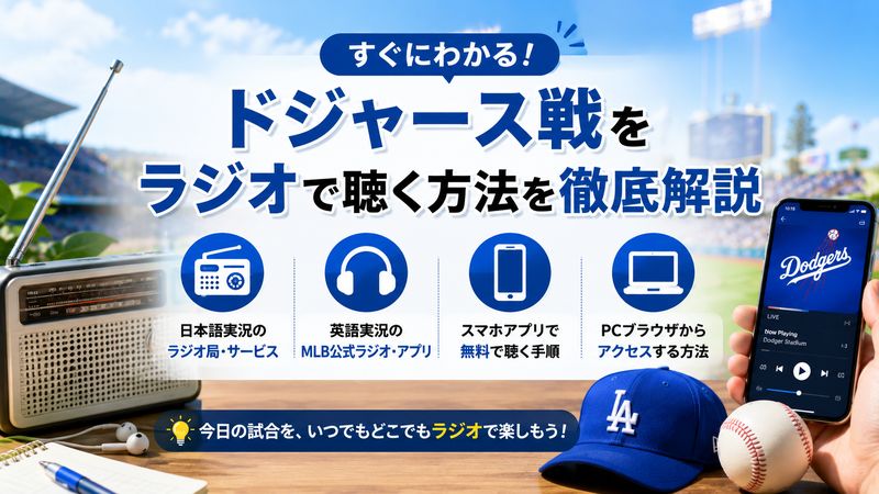1.ドジャース戦のラジオ中継を今日聴く方法