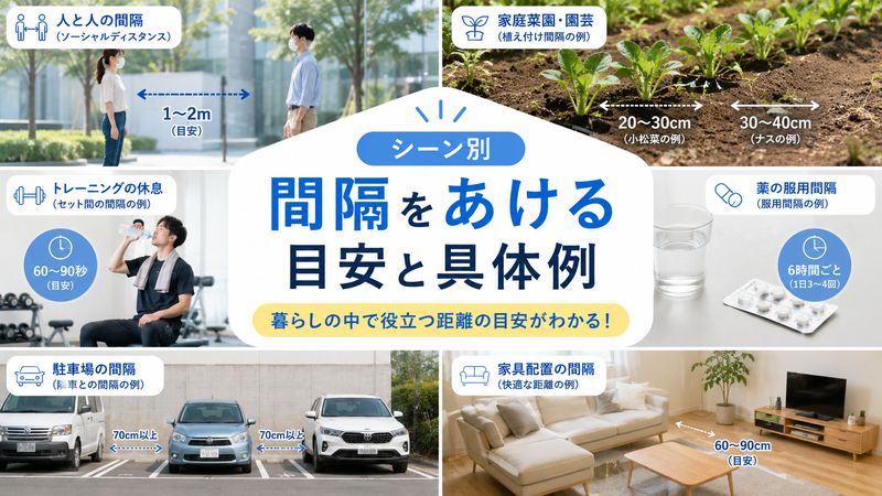 3.シーン別「間隔をあける」目安と具体例