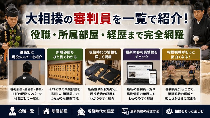 2.大相撲の審判員一覧｜現役メンバーの役職と所属部屋