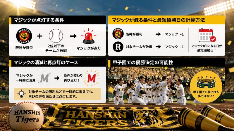 3.阪神の優勝マジック点灯・消滅の条件と最短優勝日